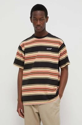 Levi's t-shirt bawełniany męski kolor beżowy gładki
