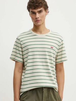 Levi's t-shirt bawełniany męski kolor beżowy gładki