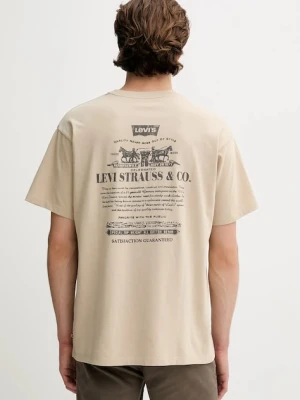 Levi's t-shirt bawełniany męski kolor beżowy gładki 87373