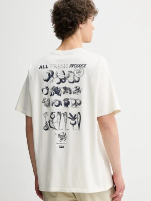 Levi's t-shirt bawełniany męski kolor beżowy z aplikacją 0008C