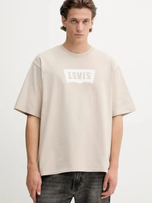 Levi's t-shirt bawełniany męski kolor beżowy z nadrukiem A5805