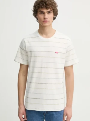 Levi's t-shirt bawełniany męski kolor biały gładki