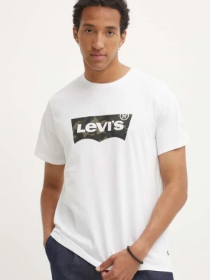 Levi's t-shirt bawełniany męski kolor biały z nadrukiem 22489