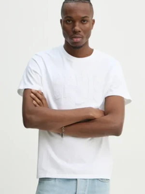 Levi's t-shirt bawełniany męski kolor biały z nadrukiem
