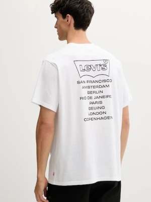 Levi's t-shirt bawełniany męski kolor biały z nadrukiem A2082