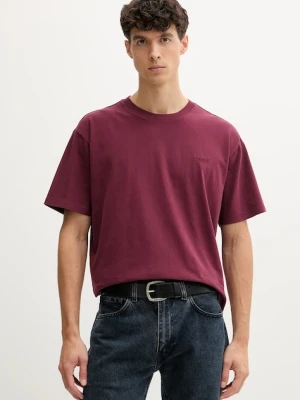 Levi's t-shirt bawełniany męski kolor bordowy gładki A0637