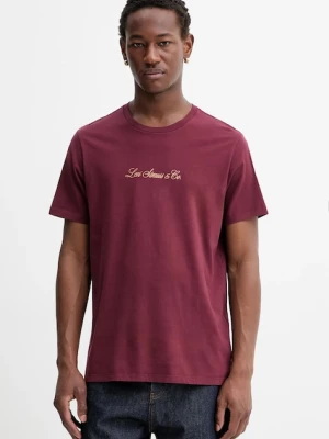 Levi's t-shirt bawełniany męski kolor bordowy z nadrukiem 22491