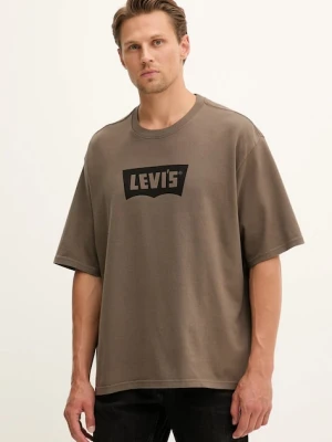 Levi's t-shirt bawełniany męski kolor brązowy z nadrukiem A5805