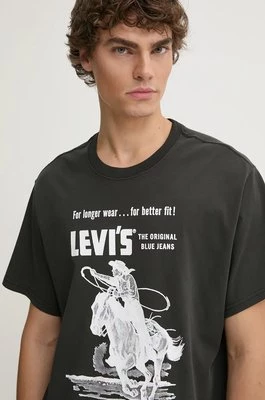 Levi's t-shirt bawełniany męski kolor czarny z nadrukiem