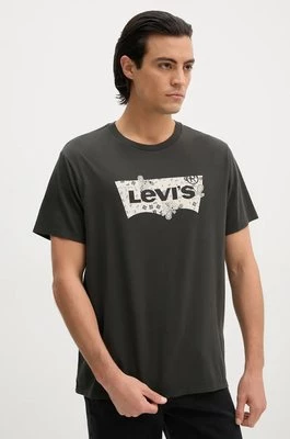 Levi's t-shirt bawełniany męski kolor czarny z nadrukiem