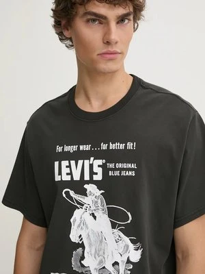 Levi's t-shirt bawełniany męski kolor czarny z nadrukiem