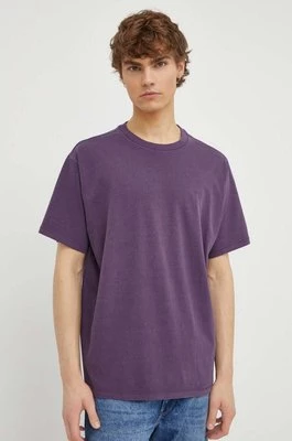 Levi's t-shirt bawełniany męski kolor fioletowy gładki