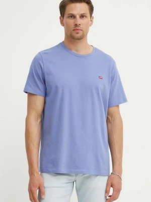 Levi's t-shirt bawełniany męski kolor fioletowy gładki