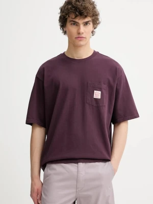 Levi's t-shirt bawełniany męski kolor fioletowy gładki A5850