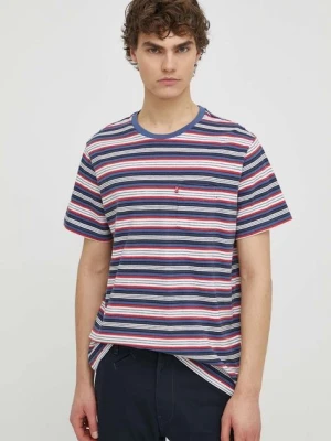Levi's t-shirt bawełniany męski kolor fioletowy z nadrukiem