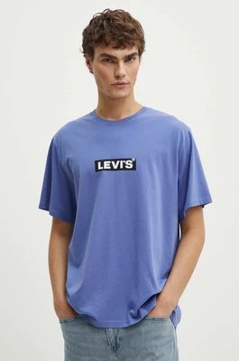 Levi's t-shirt bawełniany męski kolor fioletowy z nadrukiem A2082