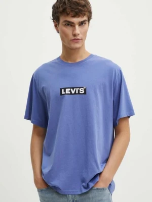 Levi's t-shirt bawełniany męski kolor fioletowy z nadrukiem A2082