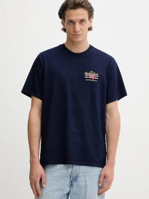 Levi's t-shirt bawełniany męski kolor granatowy z aplikacją 16143
