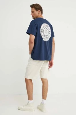 Levi's t-shirt bawełniany męski kolor granatowy z nadrukiem