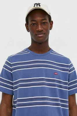 Levi's t-shirt bawełniany męski kolor niebieski gładki