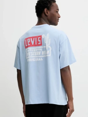 Levi's t-shirt bawełniany męski kolor niebieski z nadrukiem 000G4