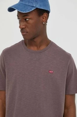 Levi's t-shirt bawełniany męski kolor różowy gładki