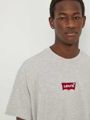 Levi's t-shirt bawełniany męski kolor szary z aplikacją