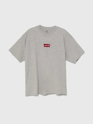Levi's t-shirt bawełniany męski kolor szary z aplikacją