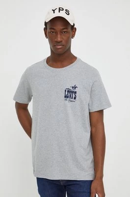 Levi's t-shirt bawełniany męski kolor szary z nadrukiem