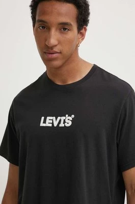 Levi's t-shirt bawełniany męski kolor szary z nadrukiem