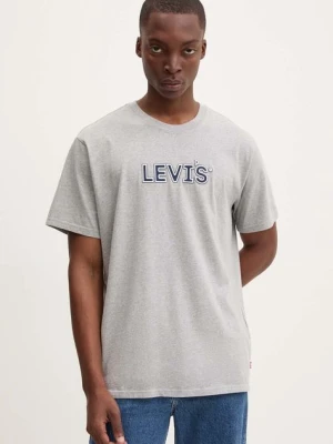 Levi's t-shirt bawełniany męski kolor szary z nadrukiem