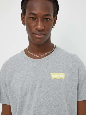 Levi's t-shirt bawełniany męski kolor szary z nadrukiem