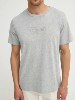 Levi's t-shirt bawełniany męski kolor szary z nadrukiem