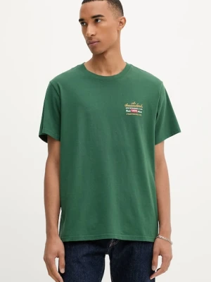 Levi's t-shirt bawełniany męski kolor zielony z aplikacją 16143