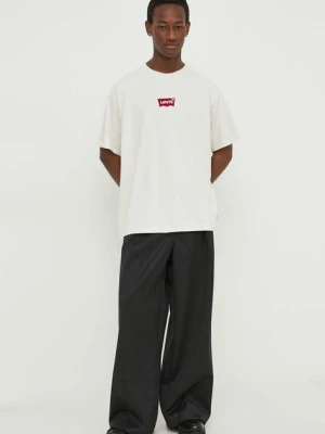 Levi's t-shirt bawełniany męski kolor zielony z aplikacją