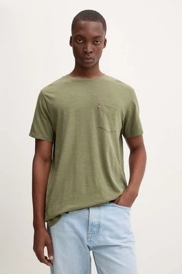 Levi's t-shirt bawełniany męski kolor zielony z nadrukiem