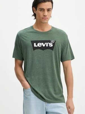 Levi's t-shirt bawełniany męski kolor zielony z nadrukiem