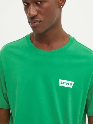 Levi's t-shirt bawełniany męski kolor zielony z nadrukiem