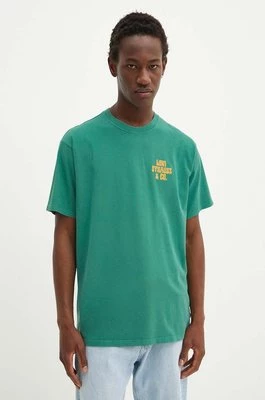 Levi's t-shirt bawełniany męski kolor zielony z nadrukiem 87373