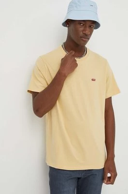 Levi's t-shirt bawełniany męski kolor żółty gładki