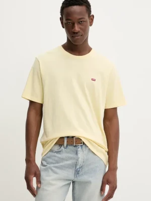 Levi's t-shirt bawełniany męski kolor żółty gładki
