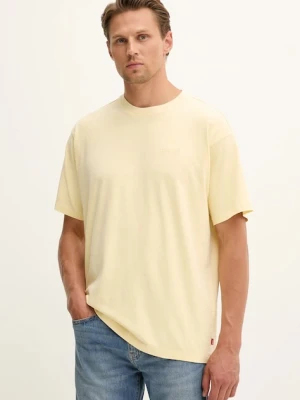 Levi's t-shirt bawełniany męski kolor żółty gładki A0637