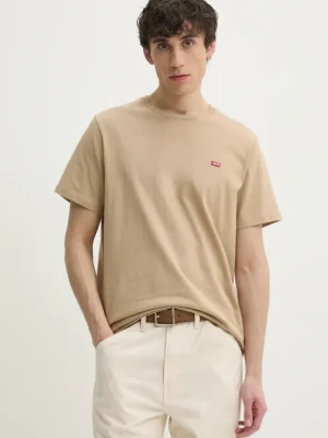 Levi's t-shirt bawełniany SS ORIGINAL HM TEE męski kolor beżowy gładki 56605