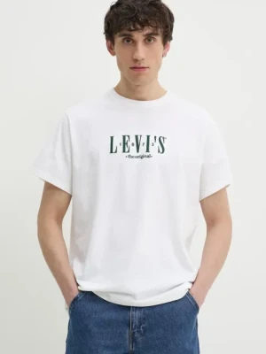 Levi's t-shirt bawełniany SS RELAXED FIT TEE męski kolor biały z aplikacją 16143