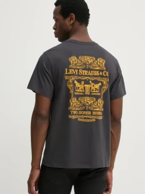 Levi's t-shirt bawełniany SS RELAXED FIT TEE męski kolor szary z nadrukiem 16143