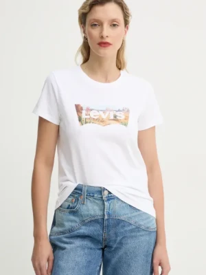 Zdjęcie produktu Levi's t-shirt bawełniany THE PERFECT TEE damski kolor biały 17369