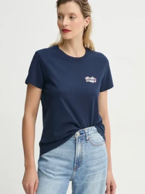 Zdjęcie produktu Levi's t-shirt bawełniany THE PERFECT TEE damski kolor granatowy 17369