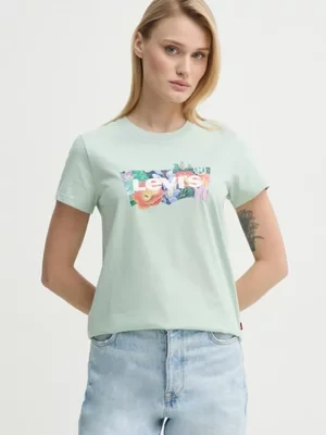 Levi's t-shirt bawełniany THE PERFECT TEE damski kolor zielony 17369