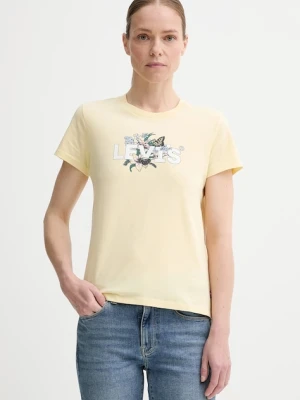 Levi's t-shirt bawełniany THE PERFECT TEE damski kolor żółty 17369