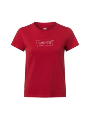 Levi's T-shirt damski Kobiety Bawełna czerwony jednolity,
